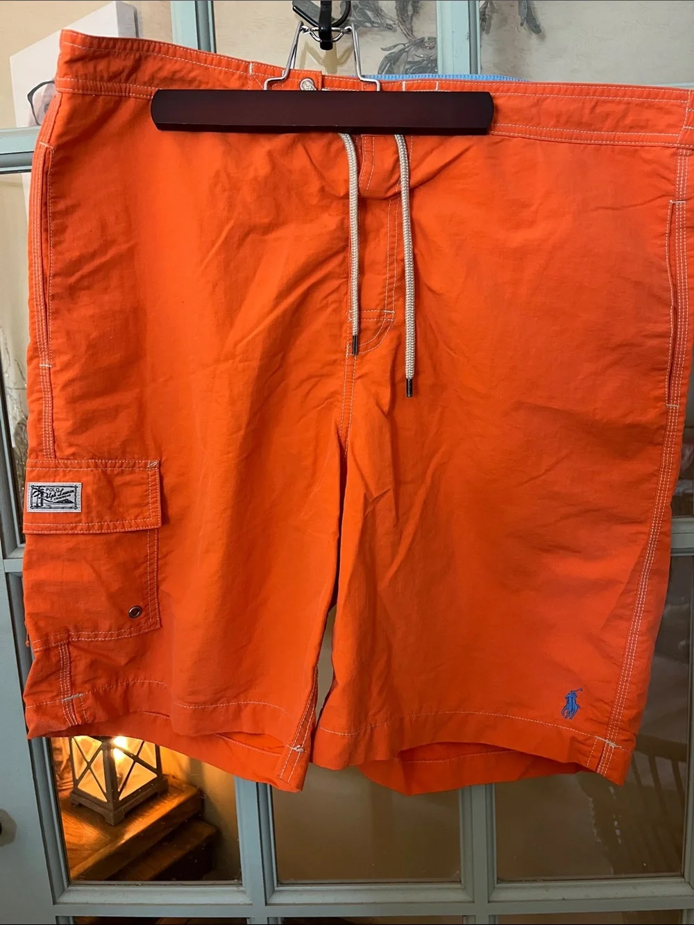 Polo by Ralph Lauren Black & Orange Men’s Swim Board Shorts